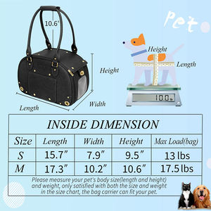 Joysing çevre dostu PU deri taşınabilir kedi ve köpek seyahat çantası sevimli evcil hayvan taşıyıcı nefes çanta için onaylı - Product Image 2