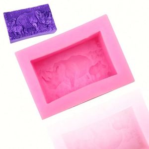 Moule en silicone en forme de rhinocéros pour savon individuel, bougie, résine, réutilisable, outil de bricolage pour la maison, outil de cuisson, OEM/ODM - Product Image 1