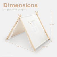 Tente de jeu pour enfants en toile de coton avec poteaux en bois