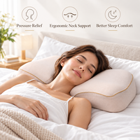 Vente en gros oreiller cervical ergonomique respirant à contour 3D, housse amovible, support de cou en mousse polyuréthane moulé
