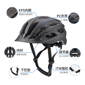 Casque de vélo de route en matériau PC EPS, 26+ aérations avec visière pour la protection de la tête lors du cyclisme, unisexe - Product Image 1