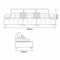 Canapé 3 places multifonctionnel en cuir écologique avec cadre en bois massif, style moderne et minimaliste, idéal pour appartement, bureau à domicile ou hôtel - Vente en gros