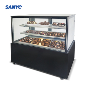 Más Popular 0,9 m Cake Showcase Chiller Glass Display Chiller para panadería y cafetería Refrigerado Pastelería Showcase Square - Product Image 2