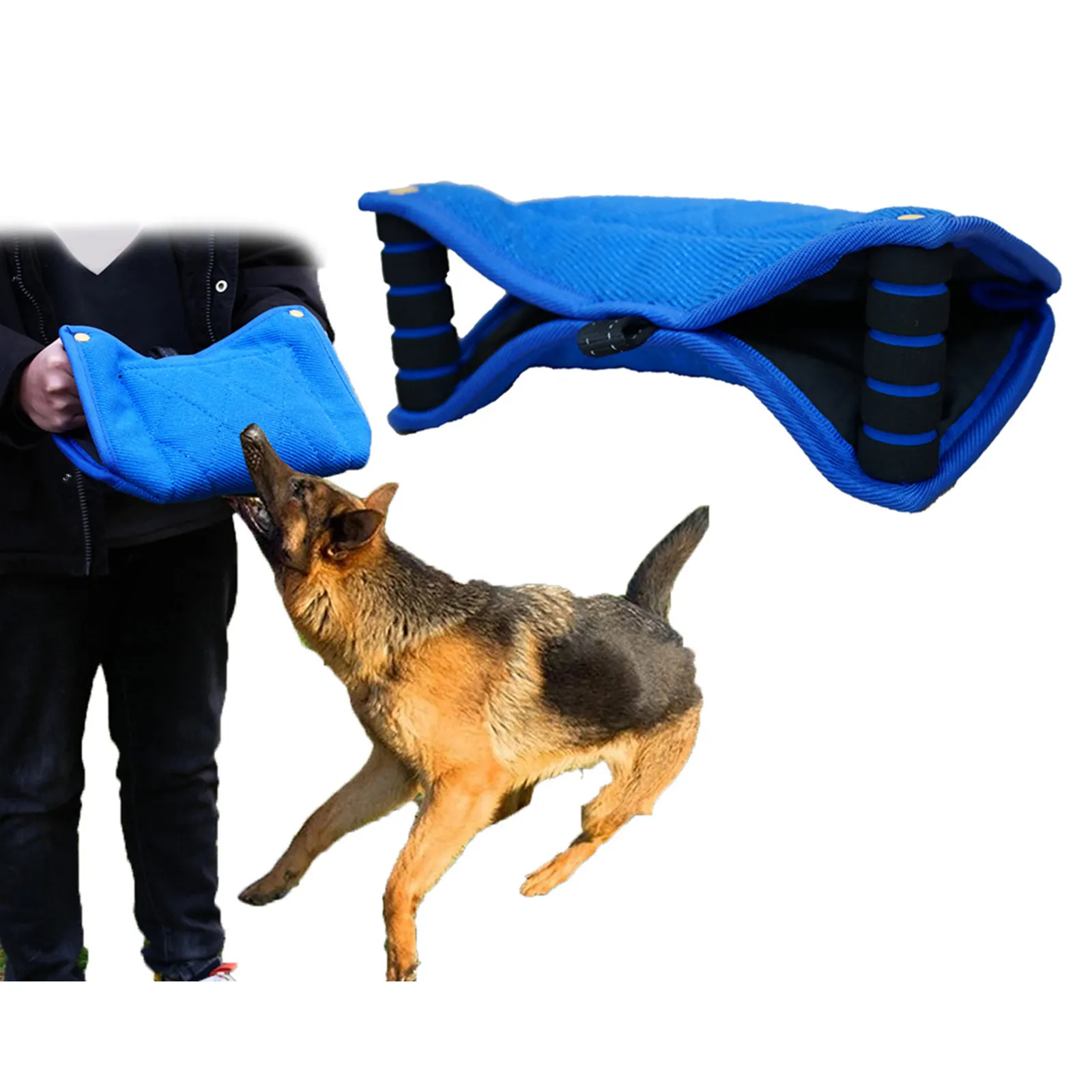 großhandel Schutz Hund beißen Ärmel Kissen 2 Griffe mit 1 Schlinge Zieh-Spielzeug Hund beißen Ärmel Trainingsgeräte