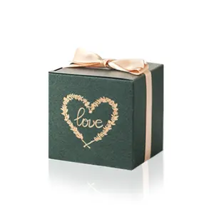 Wholesale custom luxury wedding favors candy boxes candy packaging gift boxes with ribbon