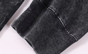<span class=keywords><strong>เสื้อ</strong></span>ยืดคอกลมแขนยาวผู้ชาย ผ้าฝ้าย 100% 230GSM ล้างสีแบบวินเทจ ลายจุดสีขาว - Product Image 4