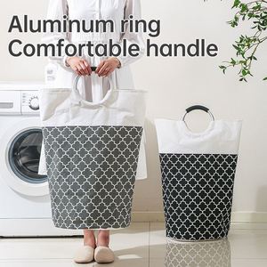 Dirty Clothes <b>Storage</b> Organizer Folding Laundry Basket Clothing <b>Collapsible</b> Laundry Basket Laundry Hamper with Alloy Handle - Product Image 2