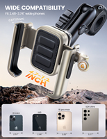 Support de téléphone pour moto Lamicall BCSP02 Secure Grip tout en métal avec amortisseur de vibrations et fixation rapide 1s sur guidon - Promotion