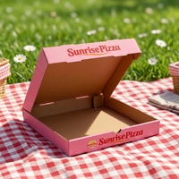 SP3987 Scatola per Pizza da Asporto Personalizzata con Logo Stampato, in Cartone Ondulato Riciclabile Ecologico, Laminazione Opaca per Alimenti