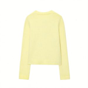 Suéter de Punto Color Crema Francés, Moda Otoño 2025 para Mujer, Estilo Retro, Manga Larga, Corte Casual - Product Image 2