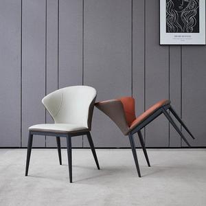 Chaise de salle <span class=keywords><strong>à</strong></span> manger en cuir et métal de style nordique, luxe léger, pour appartement, salle de bain, salle de sport, maison, restaurant, hôtel - Product Image 4