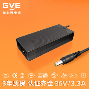 Adaptador de Corriente GVE Crown, 48V 1.25A, 36V 3.3A, Salida CC, Enchufe Estadounidense, Color Negro, Modelo 36V3.3A - Product Image 4