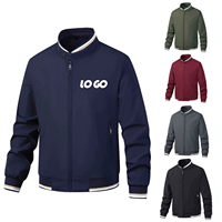 Blouson aviateur léger pour homme à col baseball, idéal printemps-automne, décontracté, vente en gros personnalisée, manteau coupe-vent d'extérieur