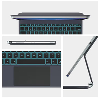 Étui avec pavé tactile magique, pavé tactile rétroéclairé RVB, clavier sans fil personnalisé pour iPad 2024 Air6 13 pouces M4 Pro 12,9 pouces