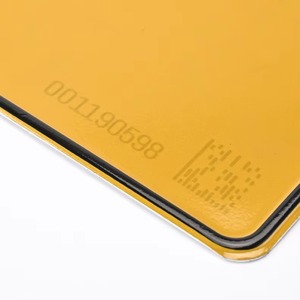 Placa de Matrícula de Aluminio con Borde Repujado, Película Reflectante Blanca y Amarilla, Tamaño Europeo 520*110mm, con Marca de Agua - Product Image 4