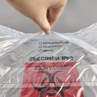 Sacs de transport de spécimens médicaux PE pour la sécurité des risques biologiques, avec fermeture éclair et pochette pour documents, usage industriel
