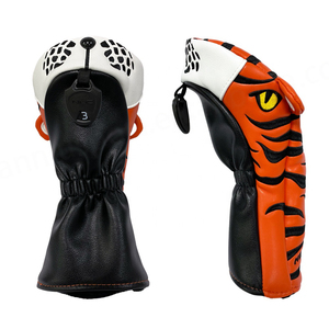 Housses de tête de golf personnalisées, imprimées, brodées, en cuir PU, couvre-club en bois, animaux de golf - Product Image 5