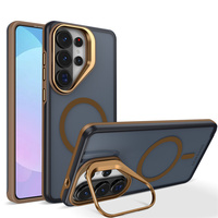 Étui magnétique fin antichoc, coque hybride TPU+PC avec support d'appareil photo et protection d'écran surélevée pour Samsung Galaxy S26/S26 Plus