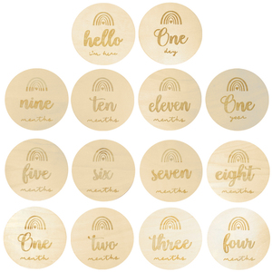 Tailai Wooden Baby Milestone Cards Rainbow graba hitos Discos Madera Regalo Photo Prop Discos Conjuntos Nacimiento STy 3. - Product Image 1