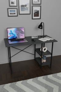 Mesa Plegable Portátil y Duradera con Estantes, Estructura Metálica, Tablero de Aglomerado, Ecológica, Espaciosa, Multifuncional, Ahorra Espacio - Product Image 4