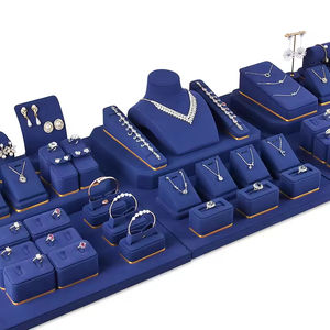 Juego de Exhibidores de Joyería Azules para Manualidades, Exhibidores de Joyería de Lujo para Tiendas Minoristas - Product Image 1