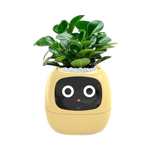 Maceta amarilla inteligente 7 sensores <span class=keywords><strong>inteligentes</strong></span> AI Chips múltiples expresiones maceta inteligente para mascotas fácil diversión sin plantas - Product Image 1