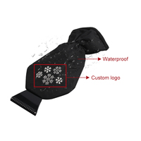 Gants d'hiver chauds avec grattoir à glace : Gant imperméable avec grattoir à neige intégré, outil brise-glace doublé pour voiture et camion