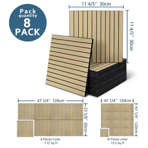 Panel Acústico Autoadhesivo de Listones de Madera y Fieltro PET de Alta Densidad para Diseño de Interiores Comerciales, Suministro de Fábrica - Product Image 3