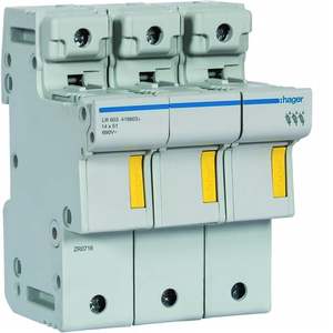 LR603 Personalizzabile con Portafusibili Hagers Normalmente Accessoriabile 14x51 3P 4.5 Moduli DIN - Product Image 1