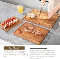 Planches à découper en bois d'acacia de qualité supérieure, 3 pièces, design unique, bois épais