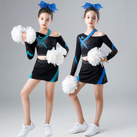 Nuevos Uniformes de Animadoras de Manga Larga para Niños, para Competencias de Aeróbic