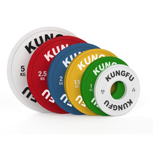 Équipement de fitness KUNGFU, plaques de poids fractionnelles colorées, 0,<span class=keywords><strong>5</strong></span> à <span class=keywords><strong>5</strong></span> <span class=keywords><strong>kg</strong></span>, plaques de poids de compétition, plaques de poids de barre d'haltères - Product Image 1