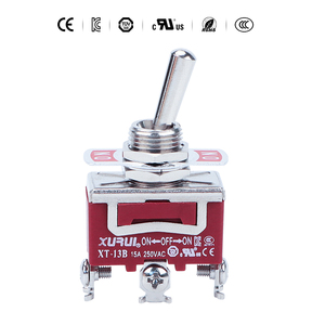 XURUI XT Series Heavy Duty Toggle Switch CE UL TUV KC RoHS 3C Certified SPST <strong>SPDT</strong> DPDT TPDT 15A 250VAC <strong>ON</strong>-<strong>ON</strong> <strong>ON</strong>-OFF - Product Image 2