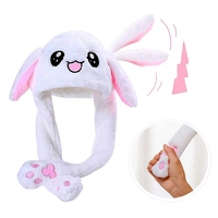 Lapin en peluche personnalisé à LED en croissance oreilles sautantes mobiles en peluche mignon rose longues oreilles de lapin chapeau jouets pour filles enfants