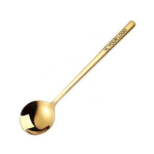 Cuchara de café de acero inoxidable con mango largo y acabado pulido espejo, 6.7 pulgadas, para espresso, té helado, con LOGO personalizado, para agitar y uso en fiestas - Product Image 1