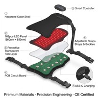 Haustier-LED-Rotlichttherapie-Pad 660nm 850nm zur Unterstützung der Blutzirkulation, LED-Bandage, Maßgefertigte Rotlichttherapie-Wickelung