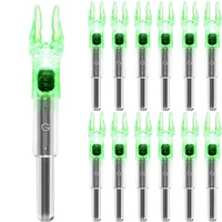 Lot de 12 pointes de flèches LED lumineuses HT, diamètre .165-.246 pouces, avec douilles XHS/GT et interrupteur marche/arrêt, pour tir à l'arc et chasse