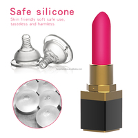 Vibromasseur en forme de rouge à lèvres pour femmes, stimulation clitoridienne et vaginale, étanche, rechargeable par USB, 10 vitesses, écologique, lubrifié