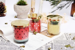 Bougie parfumée en verre de fraise stockée par les fabricants pour Diwali Cire d'abeille apaisante avec des propriétés induisant le sommeil pour les barres - Product Image 6