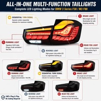 Ensemble de feux arrière rouges clairs fumés OLED style GTS LED pour BMW Série 3 F30 M3 F80 LCI 2012-2019