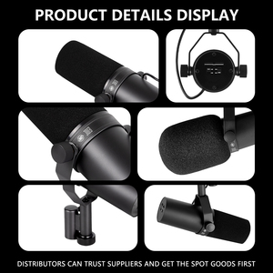 Microphone SM7B, microphone dynamique Sm7b, ensemble de studio <span class=keywords><strong>pour</strong></span> <span class=keywords><strong>podcast</strong></span>, enregistrement en direct/sur scène, podcasting, cardioïde, équipement de studio en métal - Product Image 4