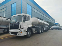 Semi-remorque à réservoir en acier inoxydable 3 essieux 45000L 50000L pour le transport de liquides alimentaires, lait, bière, eau potable