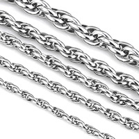 Colliers en chaîne en acier inoxydable imperméables pour hommes/femmes, vente en gros d'accessoires de chaîne épaisse pour le cou, bijoux de mode quotidiens