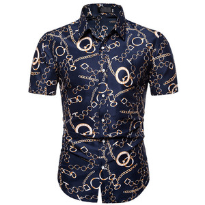 Grossiste <span class=keywords><strong>Grande</strong></span> Vente Nouveauté <span class=keywords><strong>Chemise</strong></span> <span class=keywords><strong>Homme</strong></span> <span class=keywords><strong>Grande</strong></span> <span class=keywords><strong>Taille</strong></span> Manches Courtes Imprimée Tendance - Product Image 2