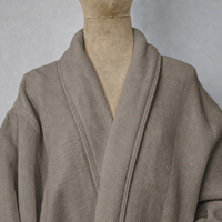 Peignoir de bain personnalisé en tissu gaufré douillet pour hôtel et spa, avec col kimono, pour hommes, idéal pour les chambres d'hôtes, vêtement de nuit long, vente en gros