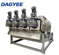 Déshydrateur automatique de boues à volute DAGYEE, système de presse multi-vis pour la transformation alimentaire, la tannerie, la pâte à papier et les boues d'échappement des usines.