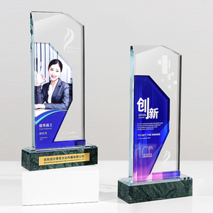 Vente chaude de haute qualité Récompenses médailles plaques créatif <span class=keywords><strong>marbre</strong></span> Cristal trophées haut de gamme trophées personnalisés - Product Image 2