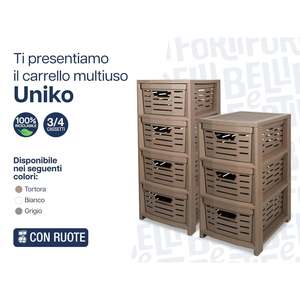 Carrito de Cocina Apilable Minimalista Uniko, Carrito Multiusos con 3 Cajones, Unidad de Almacenamiento de Material PP Moldeado por Inyección - Product Image 2