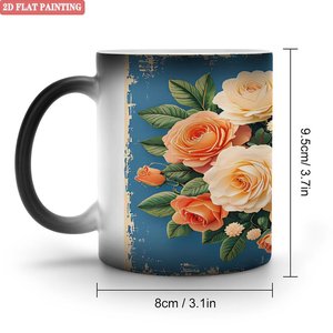 Frosted Black <b>Ceramic</b> <b>Mug</b> 11oz Heat Changing Magic Cup Portable Business Trip Drinking Cup - Product Image 1