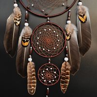 Attrape-rêves mural tissé à la main avec plumes, décoration murale tendance pour la maison (Amazon)